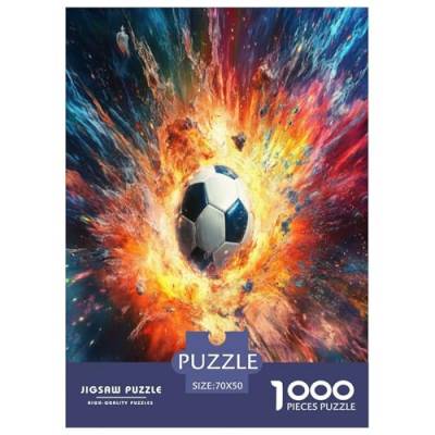 Fußball Puzzle 1000 Teile Schwer Puzzle Spielzeug Pädagogisches Spiel Impossible Herausforderungsspielzeug Für Erwachsene Und Kinder Ab 12 Jahren 70x50cm/1000pcs von ChengzeTCo